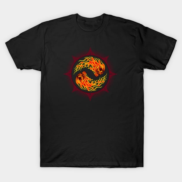 Yin Yang Skulls T-Shirt by cduensing